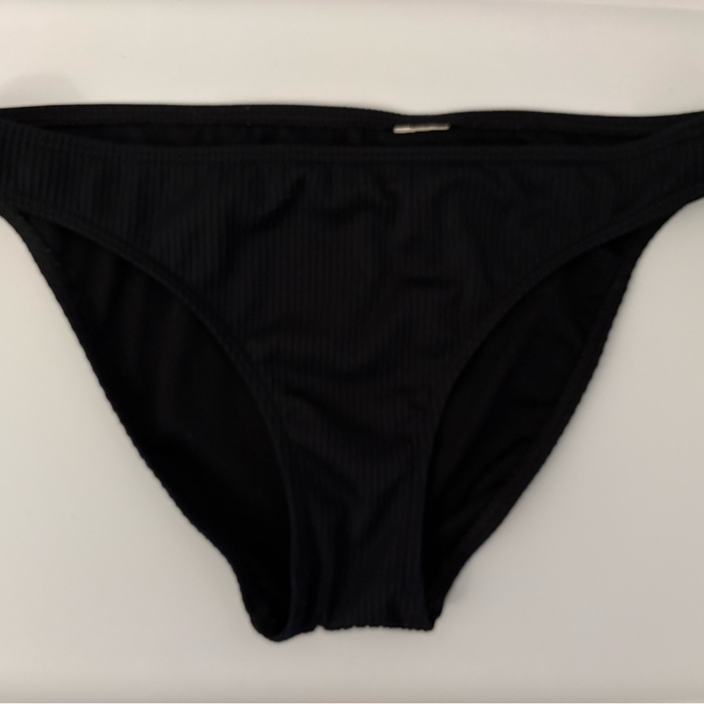 Hollister Black Ribbed Bikini Bottom